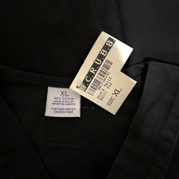 S.C.R.U.B.S. Scrub TOP XL Women's Black White BUNDLE of 2 Medical Nurse Uniform - Picture 3 of 10